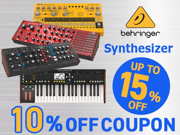 Extended Campaign period: 10% off coupon for BEHRINGER synthesizers!