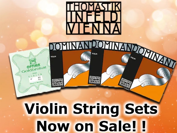 Dominant & Gold Bracat violin string sets are now on sale!