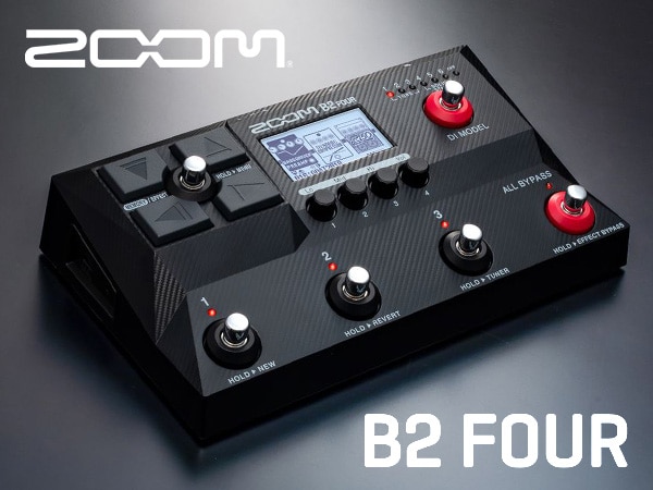Featuring DI MODEL function! New ZOOM B2 FOUR Multi & Amp Emulator for Bass!