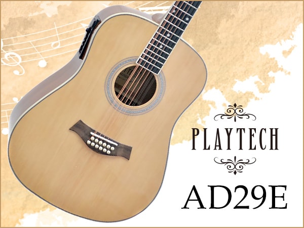 PLAYTECHより、12弦エレクトリック・アコースティックギター新発売