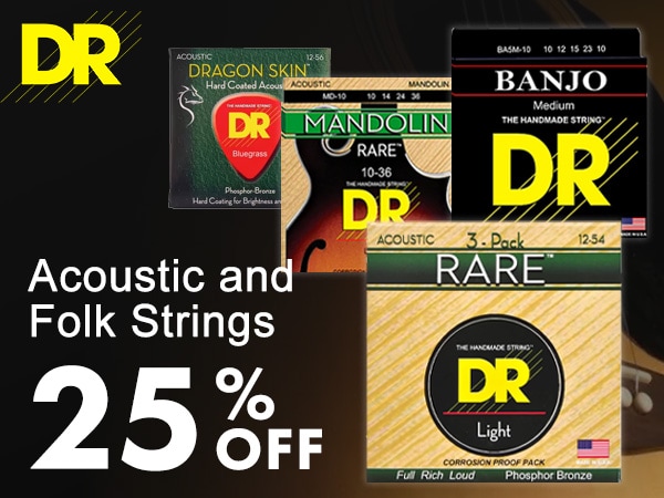 Get 25% OFF on DR Strings for Acoustic and Classic Guitar and more, but only for July.