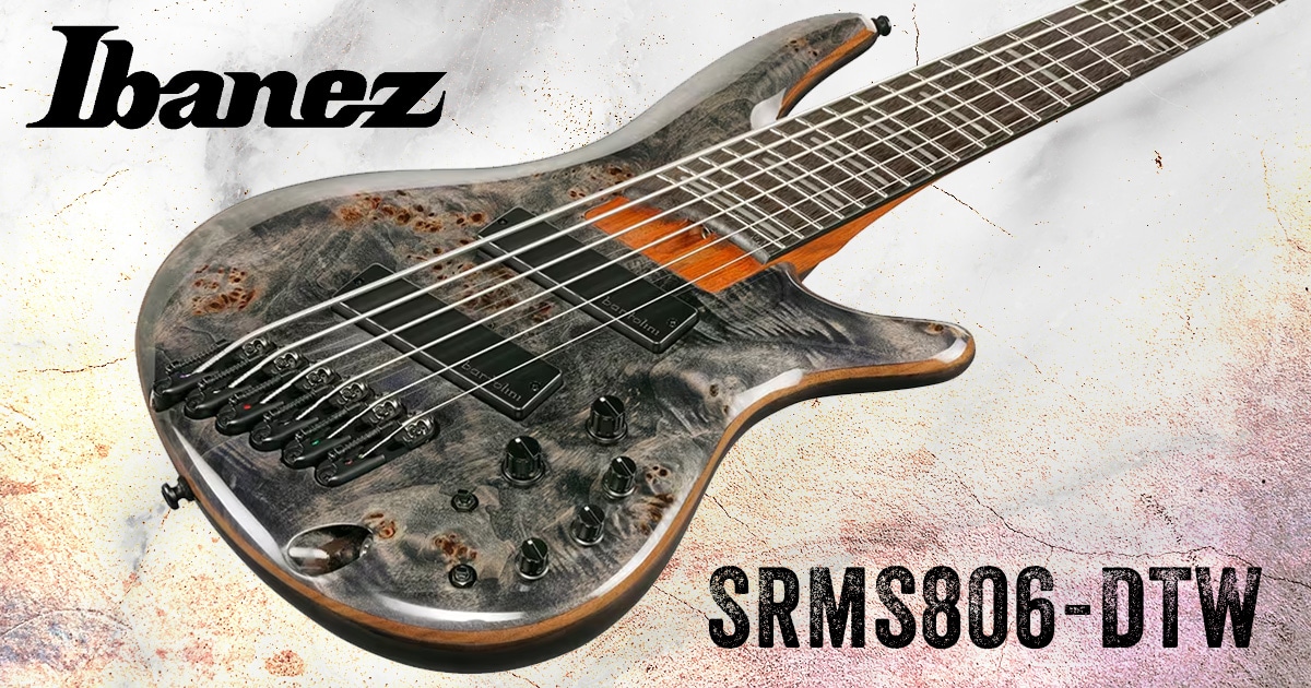 Ibanez バールトップのマルチスケール6弦べース「SRMS806-DTW」入荷