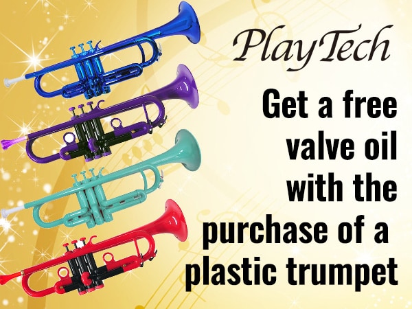 Limited-time promotion! Get a free valve oil with the purchase of a plastic trumpet!