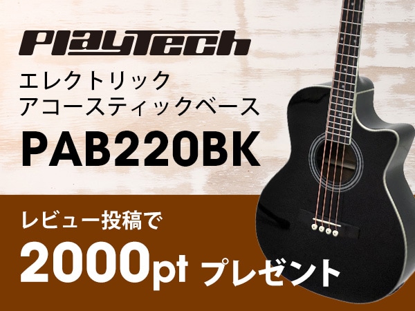【もれなく2,000pt】PLAYTECHエレクトリック・アコースティックベース「PAB220BK」 レビュー投稿キャンペーン！