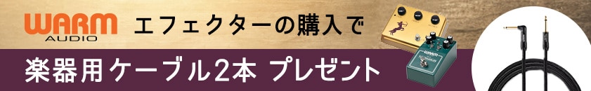 WARM AUDIOエフェクターの購入で、楽器用ケーブルを2本プレゼント!