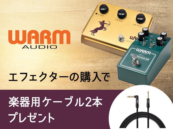 WARM AUDIOエフェクターの購入で、楽器用ケーブルを2本プレゼント！