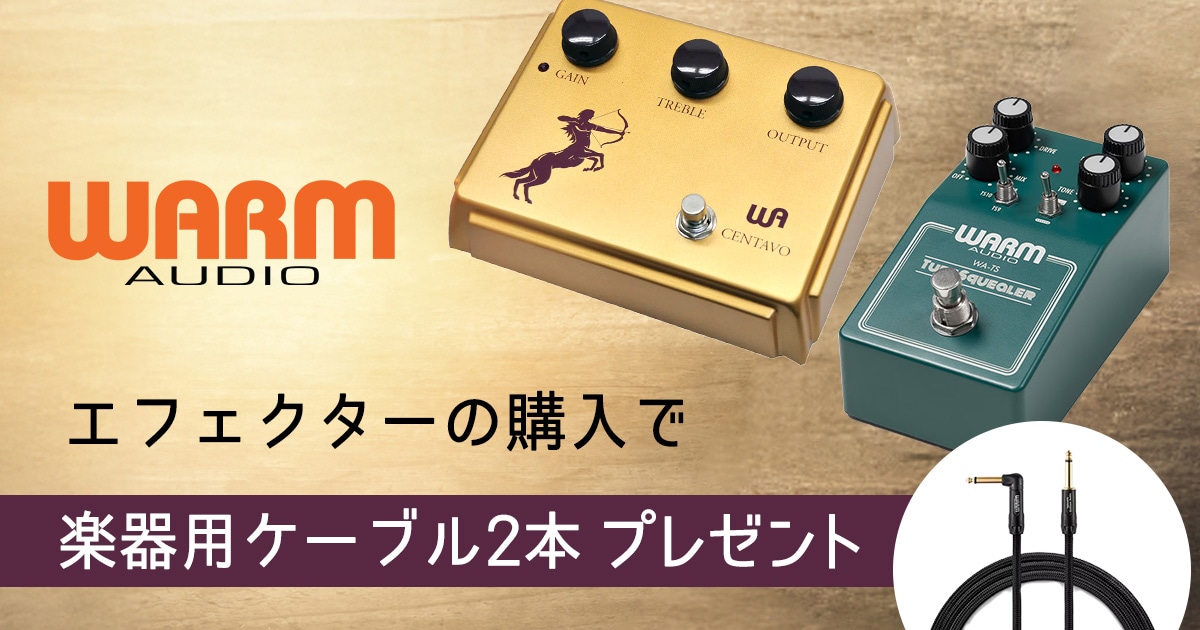 WARM AUDIOエフェクターの購入で、楽器用ケーブルを2本プレゼント