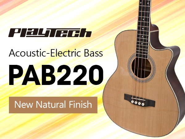 PLAYTECH Releases a New Natural Finish for the PAB220 Acoustic-Electric Bass!