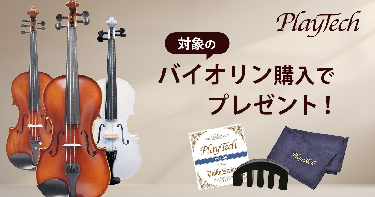期間限定】PLAYTECHバイオリン購入で「弦セット＆クロス」をプレゼント