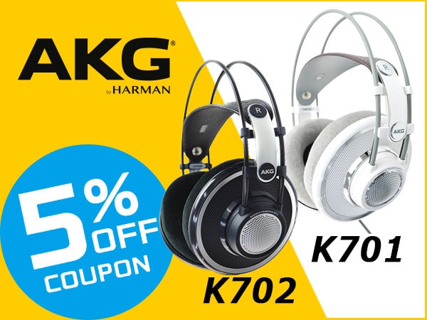 For a limited time! 5% OFF coupon for AKG popular headphones K701/K702!
