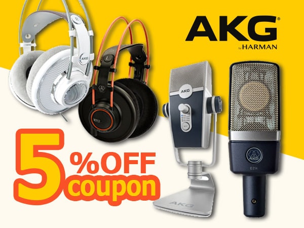 5% OFF coupon for popular AKG products!