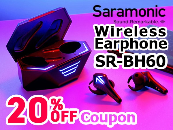 SARAMONICゲーム用ワイヤレスイヤホンSR-BH60 20％OFFクーポン！ 