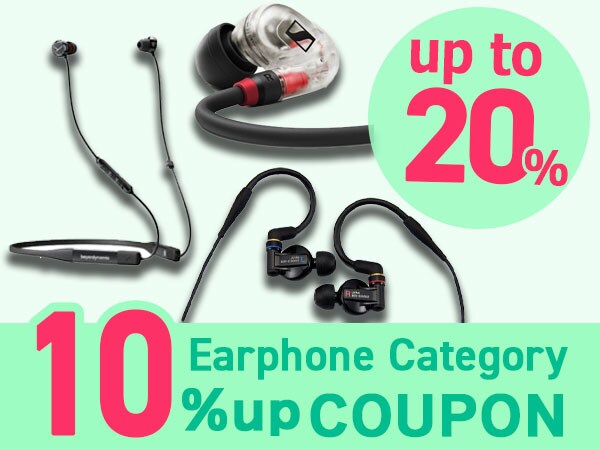 [Up to 20% saving] 10% point UP coupon for earphone category