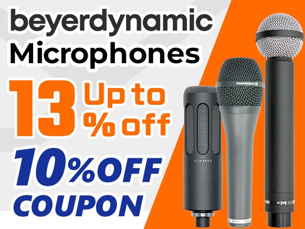 Up to 13% back beyerdynamic mics 10% off coupon!