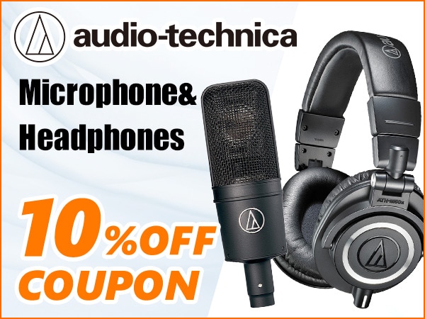 10% off coupon audio-technica microphone & headphones!