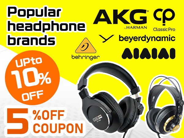 The campaign period extended! 5% off coupon for popular headphone brands