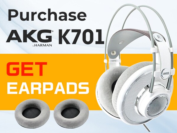 AKG's popular K701 open-type headphones - earpads present with purchase!