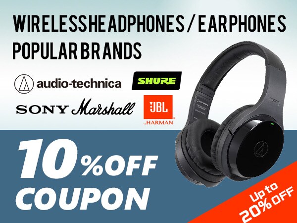 Popular brands of wireless headphones and earphones 10% off coupon!