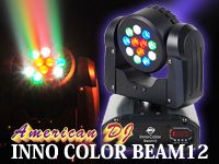 超小型ムービングヘッドAMERICAN DJ/INNO COLOR BEAM12取扱開始しました。