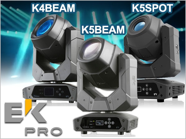 EK PROの新しいムービングヘッドK4、K5シリーズが入荷！