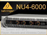 BEHRINGERの4チャンネル・パワーアンプ　「iNUKE NU4-6000」入荷しました。