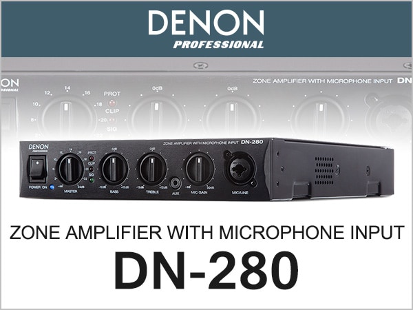 DENON Microphone Input Equipped DN-280 Zone Amplifier is now available.