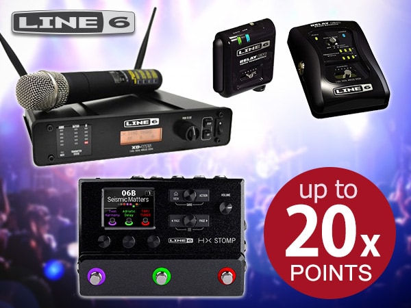 Coupon to earn up to up to 20% points on all Line 6 Products.