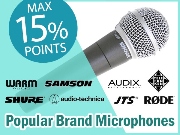 Coupon to earn up to 15% points on popular brand microphones!