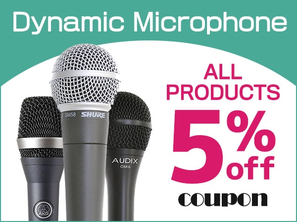 5% OFF coupon for all Dynamic Microphone products!