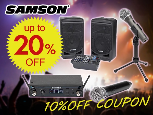 Up to 20% reduction !! 10% OFF coupon for all SAMSON products !!