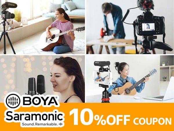 BOYA & Saramonic 10% off coupon!