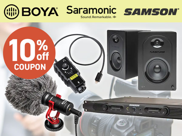 10% OFF coupon distribution for BOYA, Saramonic, SAMSON!