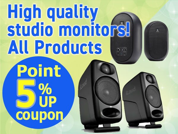5% point increase coupon for high quality studio monitors!