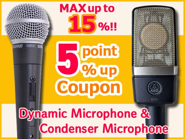 Point 5% Up Coupon For Condenser Microphone & Dynamic Microphone