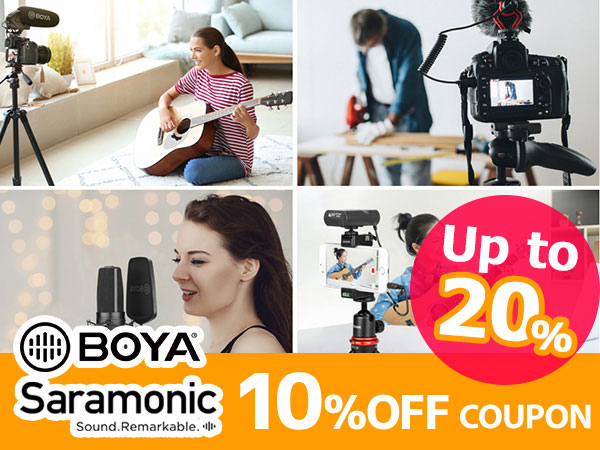 [Up to 20% back] BOYA & Saramonic 10% off coupon!