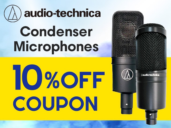 10% off coupon for audio technica condenser mics!