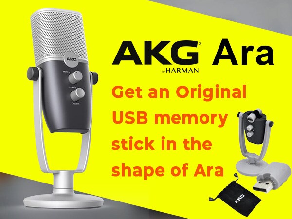 Get an Original USB memory stick in the shape of Ara by purchasing the AKG USB microphone 