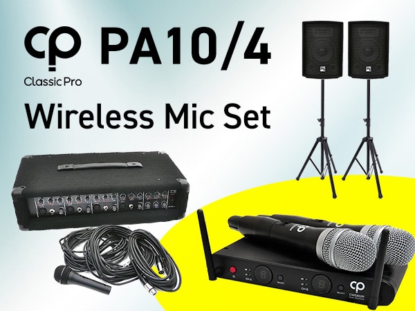 CLASSIC PRO簡易PA「PA10/4」にワイヤレスマイクセット登場！