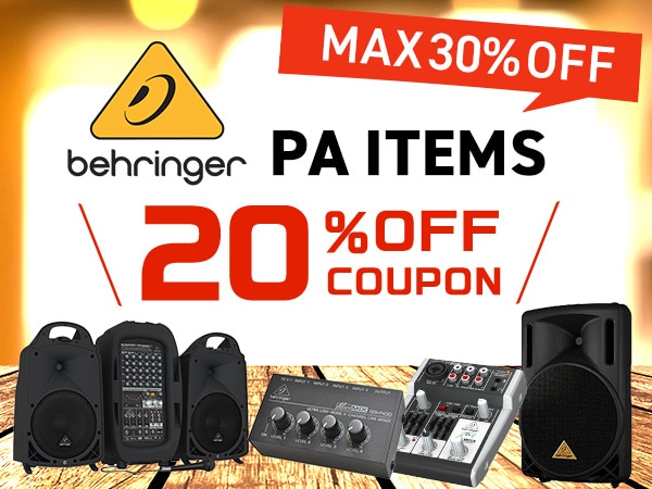 Get up to a 30% discount with our 20% off coupon for BEHRINGER PA items!