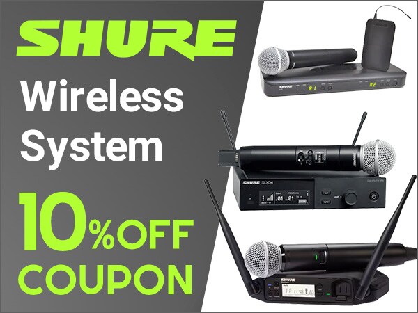 Get a 10% discount on SHURE wireless systems with this coupon!