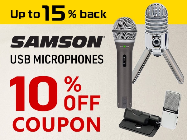 [Up to 15% back] SAMSON USB microphone 10% off coupon extended!