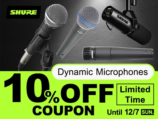 【Limited-Time】10% OFF Coupon for SHURE Dynamic Microphones!