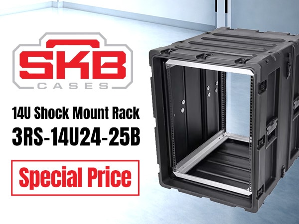 SKB 14U Shock Mount Rack “3RS-14U24-25B” Limited Special Price!