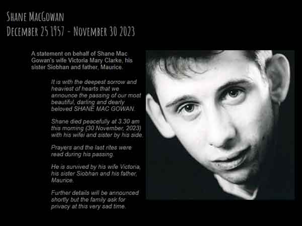 Shayne Magowan of The Pogues, the World's Most Beloved Drunken Poet, Passes Away