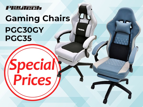 Special Prices on PLAYTECH Gaming Chairs PGC30GY and PGC35!
