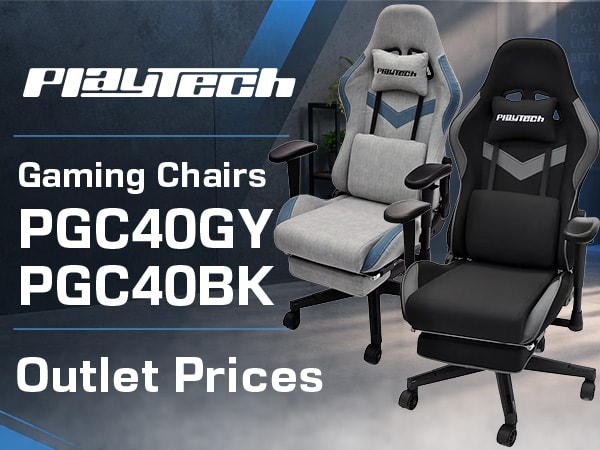 PLAYTECH Gaming Chairs PGC40BK and PGC40GY: Now Available at Special Outlet Prices!
