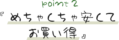 point2 『めちゃくちゃ安くてお買い得!』