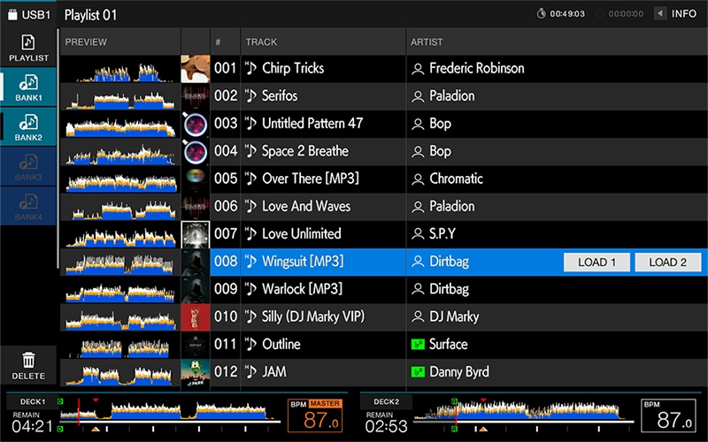XDJ-RX3のPLAYLIST BANK